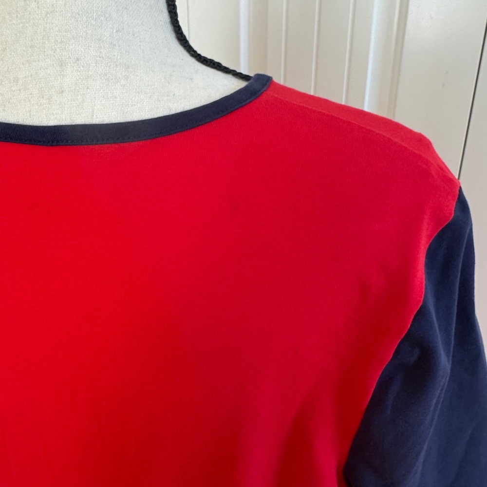 FILA Roslyn Red Colorblock Bodycon Mini Dress XL Navy Blue Sleeves - Picture 12 of 14